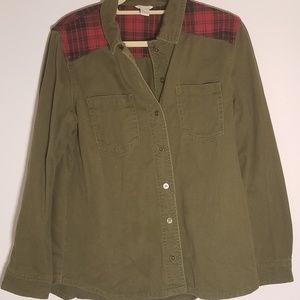Premium Green Denim Cotton Button Down